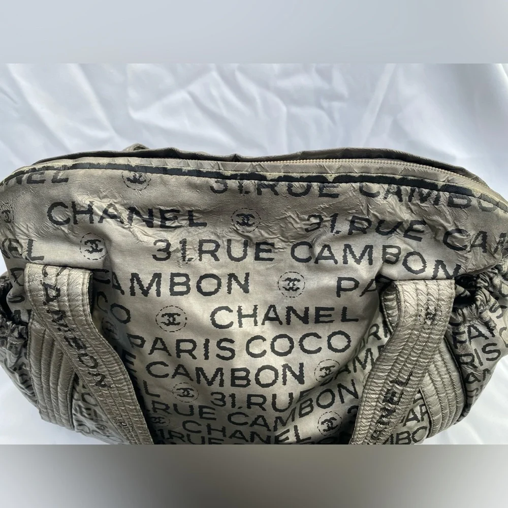 CHANEL Rue Cambon Silver/Black Bowler Bag (12580801) w/COA 🖤Host Pick🖤